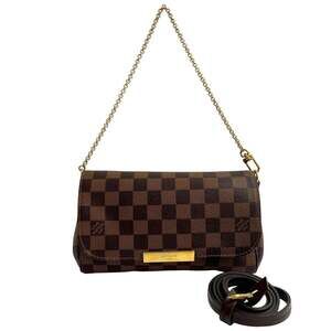 LOUIS VUITTON Favorite PM Damier Leather 2-Way Mini Shoulder Bag/Pochette Bro...